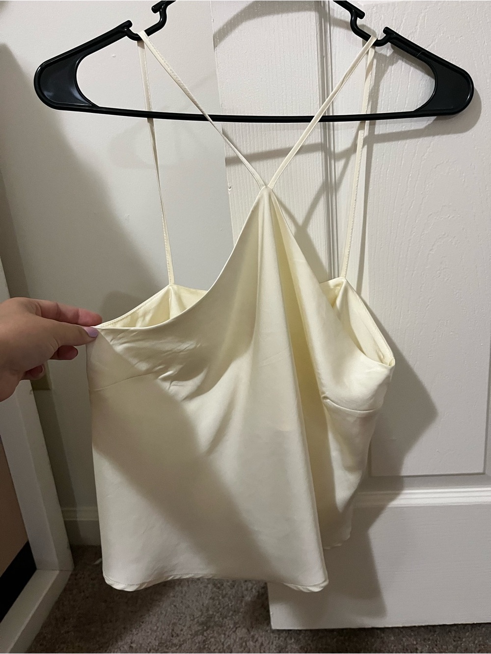 Forever 21 Cream Satin Spaghetti Strap Cami